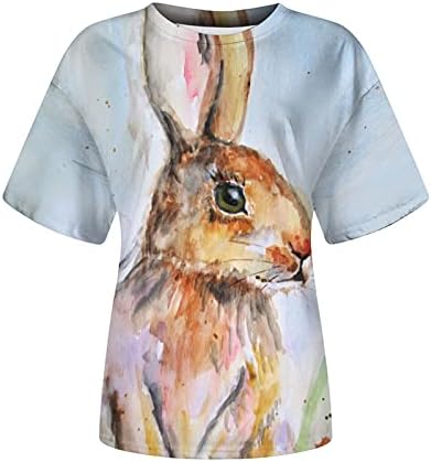 נשים של ארנב פסחא קצר שרוול חולצה מתגנדר מזדמן חג חולצות גרפי צוות צוואר חולצה חולצה לנערות