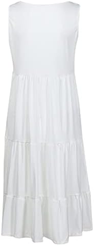 שמלות mrgiinri לנשים 2023 שרוול קיץ ללא שרוול שרוול עגול שמלת מיני שמלת בוהו רופפת קצרה קצרה קפלים.