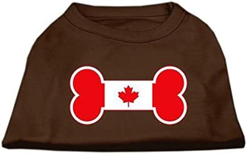 מוצרי חיות מחמד של מיראז 'בצורת עצם חולצת הדפסה של דגל קנדי, X-SMALL, חום