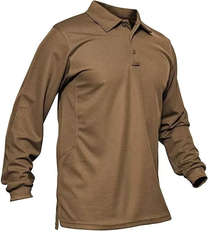 חולצות פולו לגברים של Magcomsen 3 כפתור מהיר ביצועים יבש מהיר חולצות טקטי שרוול ארוך חולצת גולף פיקה