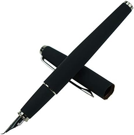 הונגדיאן 517D מט מט מזרקה שחורה עט כפוף עט פויד, סדרת לוחמים, עיצוב קלאסי עם ממיר ותיבת מתכת