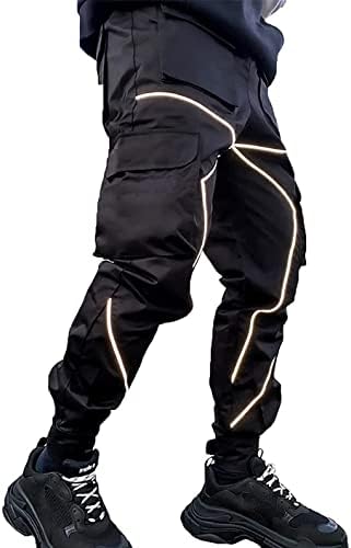 מכנסי מטען של Ambcol Mens Hip הופ טק -גבי הרמון מכנסיים ג'וג'ר ג'וג'ר מכנסי מסלול טקטי