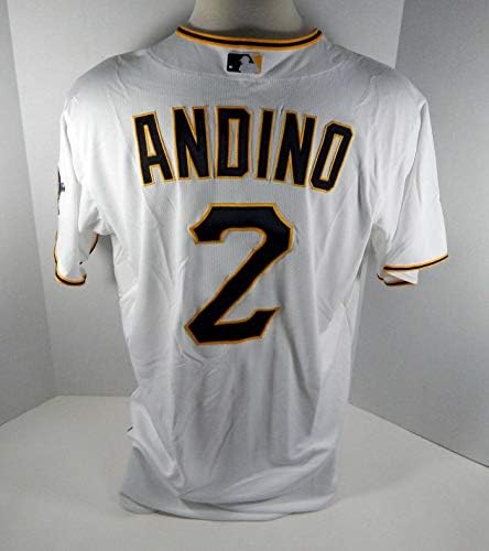 2013 פיראטים פיטסבורג רוברט אנדינו 2 הונחה ג'רזי לבן פיט 32934 - משחק משומש גופיות MLB