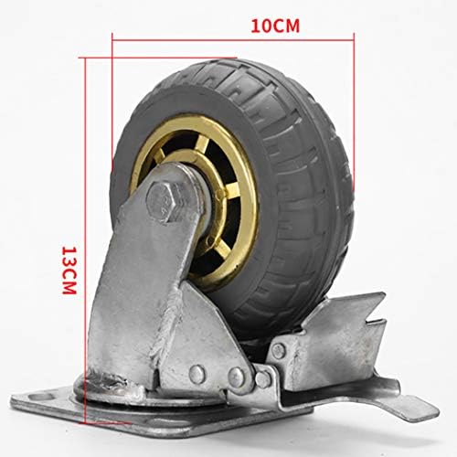 Yzjj גלגלי גלגלים כבדים, גלגלים מסתובבים עם 360 מעלות, גלגלים עם בלם, גלגלים הניתנים לנעילה, עגלה כבדה, גומי