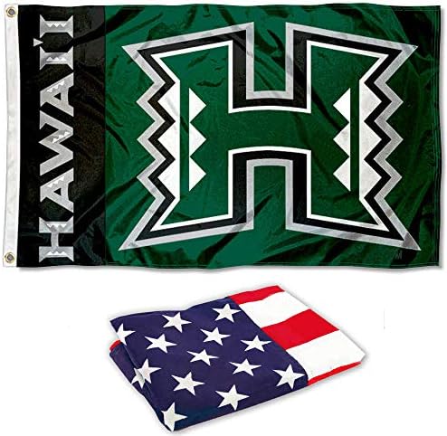 אוניברסיטת הוואי 3x5 דגל וארהב 3x5 סט דגל