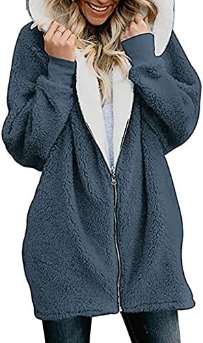 מעיל טרנץ 'של Foviguo, טוניקת חורף לנשים עבודות אופנה קדמיות פתוחות שרוול ארוך טוניקה רופפת חמה V צוואר