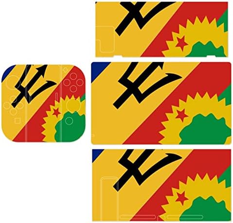 דגל קדמי של Barbados Oromo דגל קדמי מכסה מדבקה מגן על קונסולת מתג Nintendo ו- Switch Lite Lite