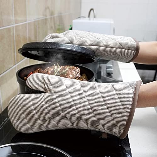 1 זוג חוט צבוע כפפות תנור כותנה עמידה בחום כותנה 470 מעלות כפפות גברים נשים בישול אפייה ברביקיו