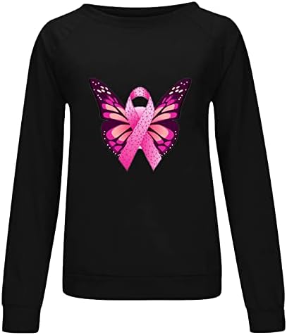 Qtocio Crewneck סווטשירט סווטשירט סוודר סרטן שד המודעות להפיץ את התקווה הנשים מכתב הדפס סוודר חולצות חולצות