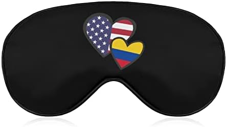 משולבת לבבות מסכת עיניים דגל קולומביה אמריקאית עם רצועה מתכווננת לגברים ונשים לילה שינה מנמנם