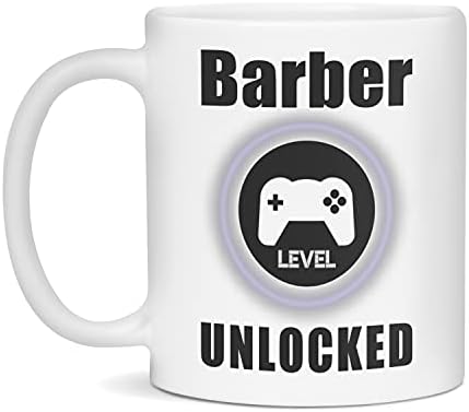 Gamer Barber Mug, הופך לספרה, לבן 11 אונקיה