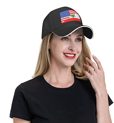 BBQT אמריקאי דגל לבנוני כובע בייסבול כובע נשים כובע יוניסקס כובע גולף מתכוונן