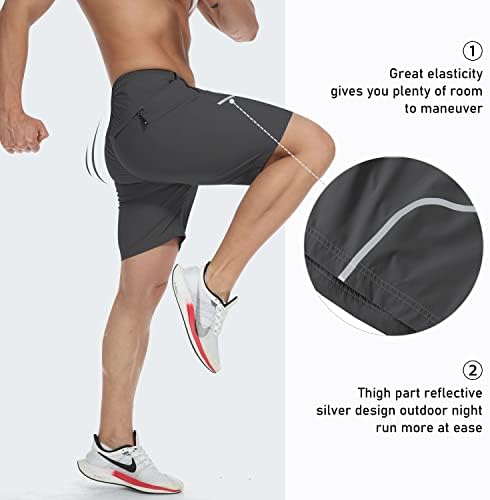 מכנסי טיולים קצרים של MOFIZ לגברים 7 מכנסיים קצרים מהיר של אימון אתלטי יבש פעילים חדר כושר ספורט קל משקל מפעיל