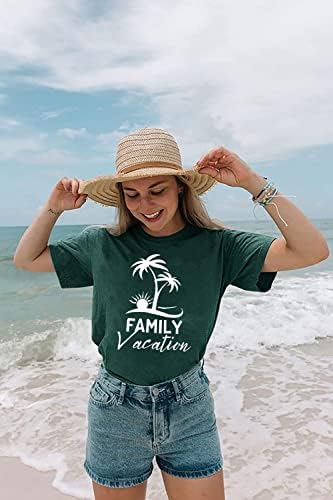 חולצת חוף חופשה משפחתית נשים קיץ עץ קוקוס זריחה חולצות טריקו חולצות נופש הוואי