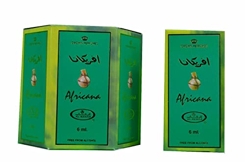 Al-Rhehab Africana Attar Alochol בחינם בושם ארוך לאורך זמן 6ML.pack של 6