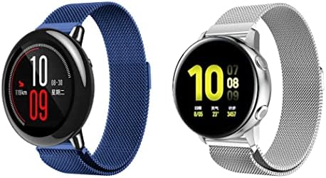 להקת שעון מהירה מהירה מהירה תואמת ל- Huawei Watch GT 2E Sport 46 ממ רצועת החלפת רשת מתכת פלדה, חבילה של 2