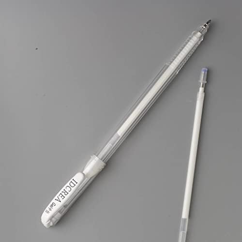רולר ג'ל Idcrea מדגיש עטים דיו לבן ניתן למילוי מחדש 0.8 ממ נקודת אמצע לרישום איור שרטוט נייר שחור ...