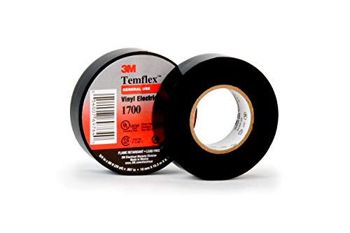 3M Temflex שימוש כללי ויניל קלטת חשמל '1700-3/4x60ft, 3/4 ב x 60ft