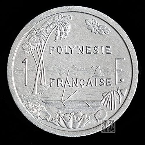 מטבע פולינזי צרפתי 1 פרנק אוקיינוס ​​מטבעות זרות אלת