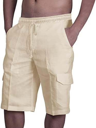 מכנסיים קצרים גברים כיסי מטען מכנסי כותנה קצרים רגועים מתאימים בכושר מטיילים משקל משקל קצר
