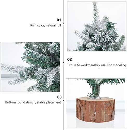 DIDISEAON MINI עץ חג המולד שלג נוהר אורן מלאכותי עץ חג המולד עם עמד