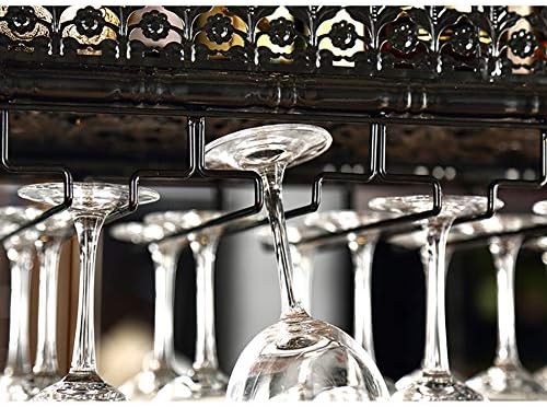מתלה צינור רכוב קיר, וינטג 'מתכוונן מתכוונן מחזיק זכוכית יין יין קורק שולחן שולחן בקבוק מדף צף למטבח ביתי L120XW35