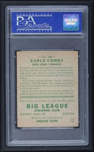 1933 Goudey 103 Earl Coombs Combs New York Yankees PSA PSA 4.00 Yankees
