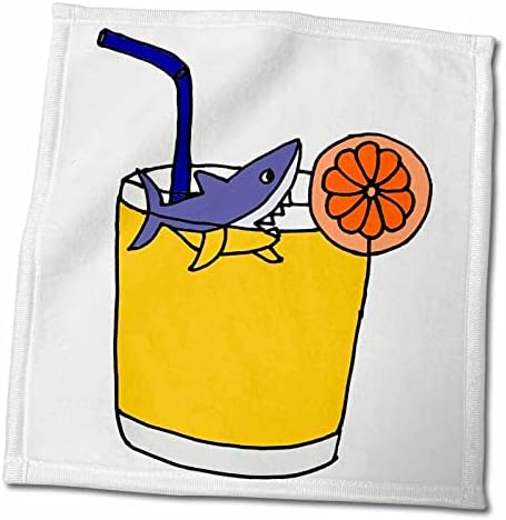 3רוז כל חיוכים אמנות מצחיק - מצחיק כריש במיץ תפוזים זכוכית-מגבות