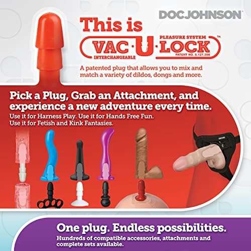 דוק ג'ונסון vac-u-lock רתמת למבוגרים רתמת צפיפות כפולה ג'לי קריסטל קיצוני סט צעצועים