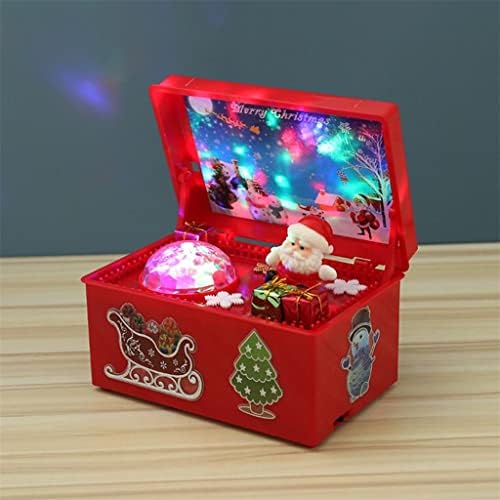XJJZS קופסת מוסיקה בסגנון חג המולד יפהפייה יוצרת סנטה קלאוס דקור קופסת מוסיקה למסיבה