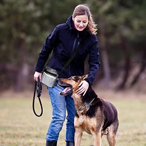 אביזרי חיות מחמד 3 דרכים ללבוש כיס לטיפול בכלבים עם רצועת כתף המותניים, 2 חתיכות פינוק כלבים כיס אימונים