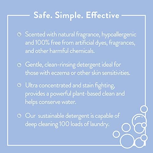 אבקת כביסה נוזלית של מולי / סבון אבקת כביסה טבעי לעור רגיש, מרוכז פי 2, יעילות גבוהה / ערפל אוקיינוס-100