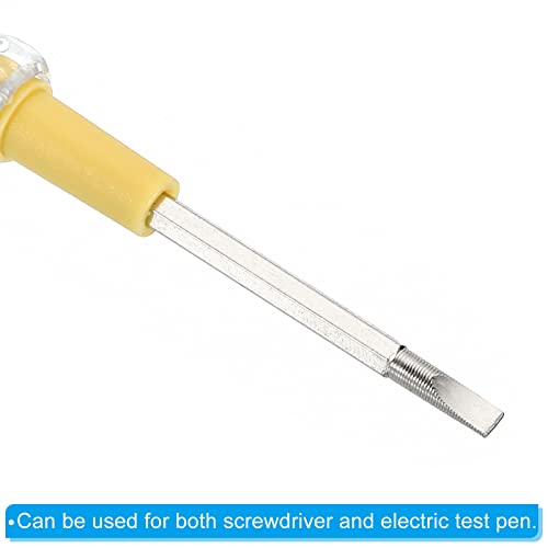 בודק מתח מתח פטיקיל AC 150-500V מגע גלאי חשמלי גלאי חשמלי מחורץ פיליפס בודק עט עם קליפ צינור ניאון, צהוב ברור,