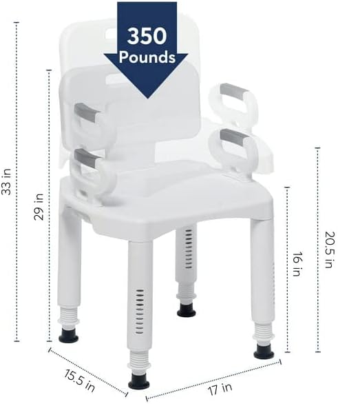 מושב אמבטיה לכיסא מקלחת עם גב וזרועות, ספסל תמיכה מתכוונן, מושבי מקלחת, לקשישים, קשישים, נכים ונכים