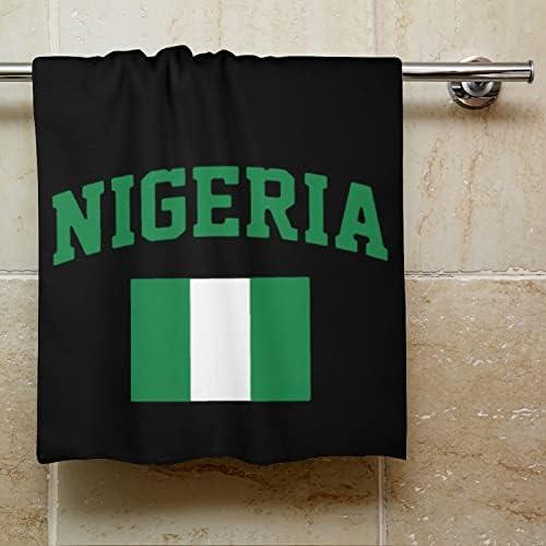 מגבת כביסה של דגל ניגריה 28.7 X13.8 מטליות פנים סיבי סופר -סיבים סופגים מגבות מגבות