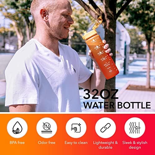 בקבוק מים מוטיבציוני עם סמני זמן - אטום ליקוי, BPA ללא צריכה יומית בקבוק מים לפי שעה כדי להבטיח
