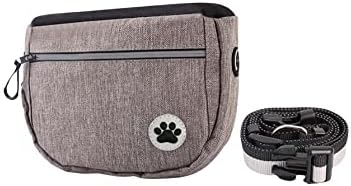 Qwinee כלב פינוק כיס הדפסת כפה ניידת כיס אילוף גורים עם רצועת כתף מותניים רצועת חיות מחמד שקית