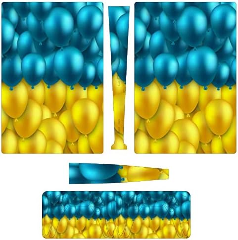 צבעי דגל אוקראיני בלון מלא מגן עור כיסוי עיצוב לעטוף מדבקות מדבקה תואם עם פס5 מהדורה דיגיטלית קונסולת
