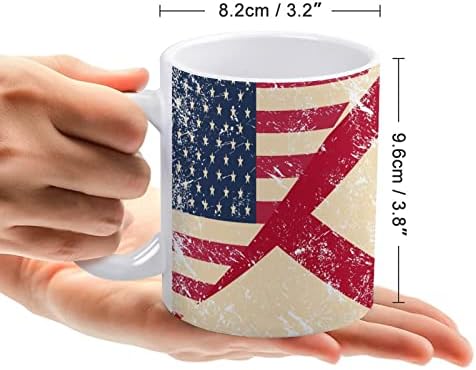 רטרו ארהב ואלבמה מדינת דגל הדפסת ספל קפה כוס קרמיקה תה כוס מצחיק מתנה עבור משרד בית נשים גברים 11 עוז