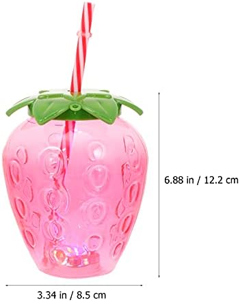 המוטון 3 יחידות כוס תות פלאש פלאש כוסות כוסות בצורת פירות כוסות שתייה ניידות כוסות פלסטיק הוואי עם קשיות חוף לואו