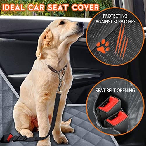 כיסוי מכונית כלב של יונטק למושב אחורי מושב מחמד מגן על כיסוי ספסל אטום למרכב מכונית מכונית, כיסוי מושב