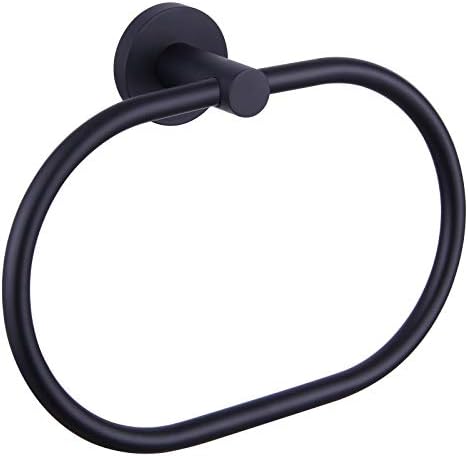 מט שחור מגבת טבעת יד מגבת מחזיק, 8-11/16 ב טבעת קוטר, עבור מודרני אמבטיה חווה אסלת פנים מגבת מתלה, ייחודי סגלגל