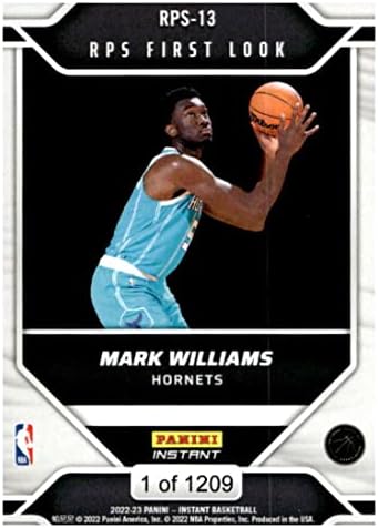 מארק וויליאמס RC 2022-23 פאניני מיידי RPS 1 המראה טירון /120913 הורנטס NBA