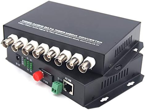 Guantai 8 ערוצים וידאו 10/100 מגהביט לשנייה Ethernet מעל ממירי מדיה סיבים אופטיים, סיבי SingleMode UP