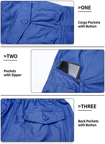 טקוואסן גברים של קאפרי מכנסיים עם 7 כיסים מכנסיים קצרים מטען אריג אלסטי מתחת לברך 3/4 קאפרי ארוך