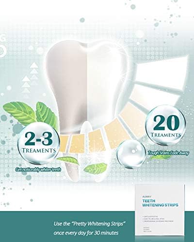 השפעות מקצועיות רצועות הלבנת שיניים 20 טיפולים, 40 רצועות, ערכת הלבנת שיניים מוצרי ג'ל לשיניים רגישות,