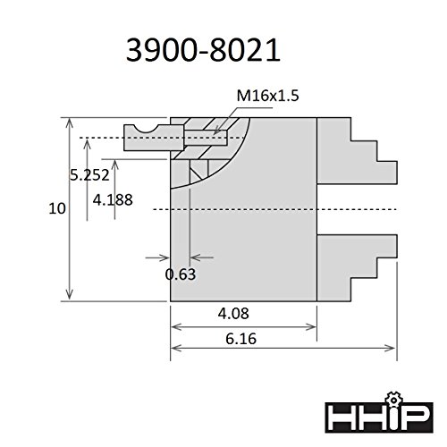 פרו סדרה על ידי היפ 3900-8021 3-לסת סוג ד1 ישיר הר עצמי מרכוז גלילה מחרטה צ 'אק, 10 קוטר, 2000 סל ד,