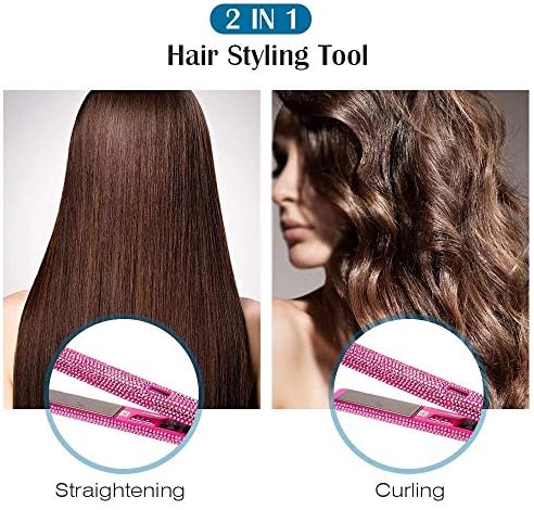 SDFGH 2- IN-1 קסמים שיער תלתל מחליק שיער כפול סטיילינג חשמלי סד אלסלינג שיער ויישור גליל שיער ברזל