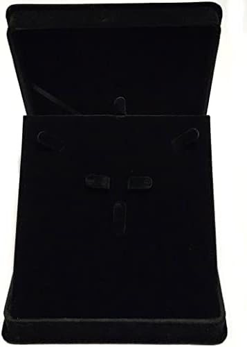 קופסת מתנה של סט קטיפה שחור עם מכסה פנים שחור מרופד לתכשיטים, שרשרת/עגיל/צמיד, x-גדול