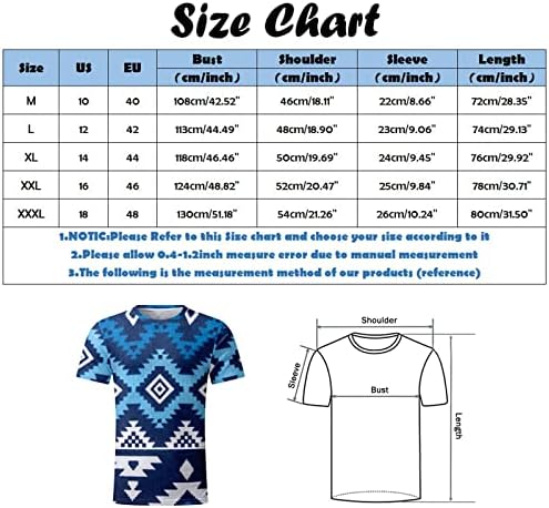 חולצות טריקו של שרוול קצר של XXBR Mens, קיץ, קיץ Boho Print Tops Tops Sports Crewneck חולצת טי אתנית מזדמנת